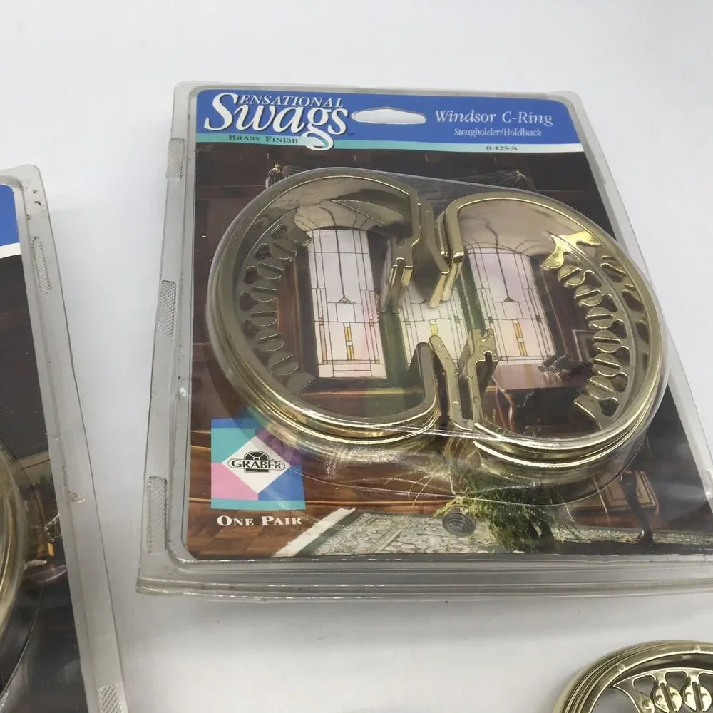 Graber Structures Windsor C-Ring Swag holder curtain drape tieback Holdback X4